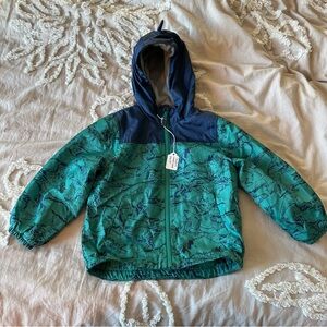 Carter's navy and Green lined dinosaur windbreaker Jacket